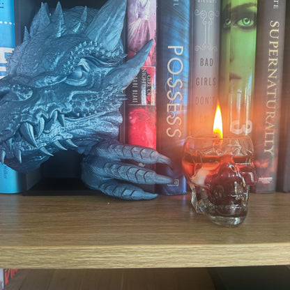 Spooky Halloween Skull Candle Jars | Halloween Fragrances | Wooden Wick | Ceramic Orange Pumpkin Jars