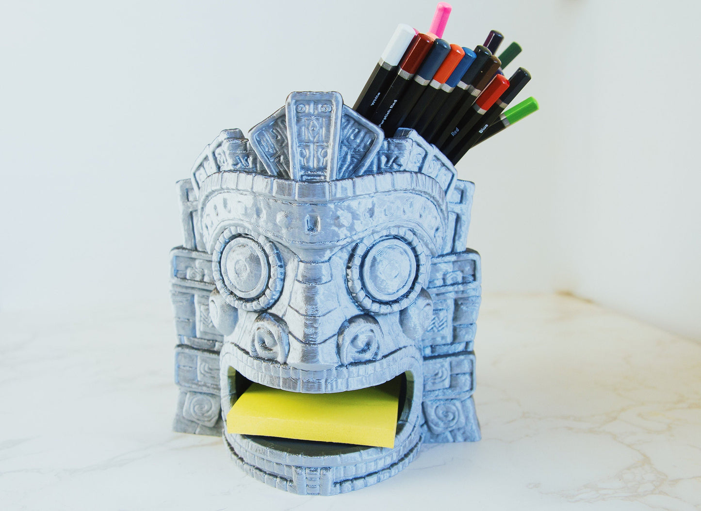 Tiki Head Pen Holder - Organise Your Workspace with Exotic Style - 3d Printed - Multiple colours available