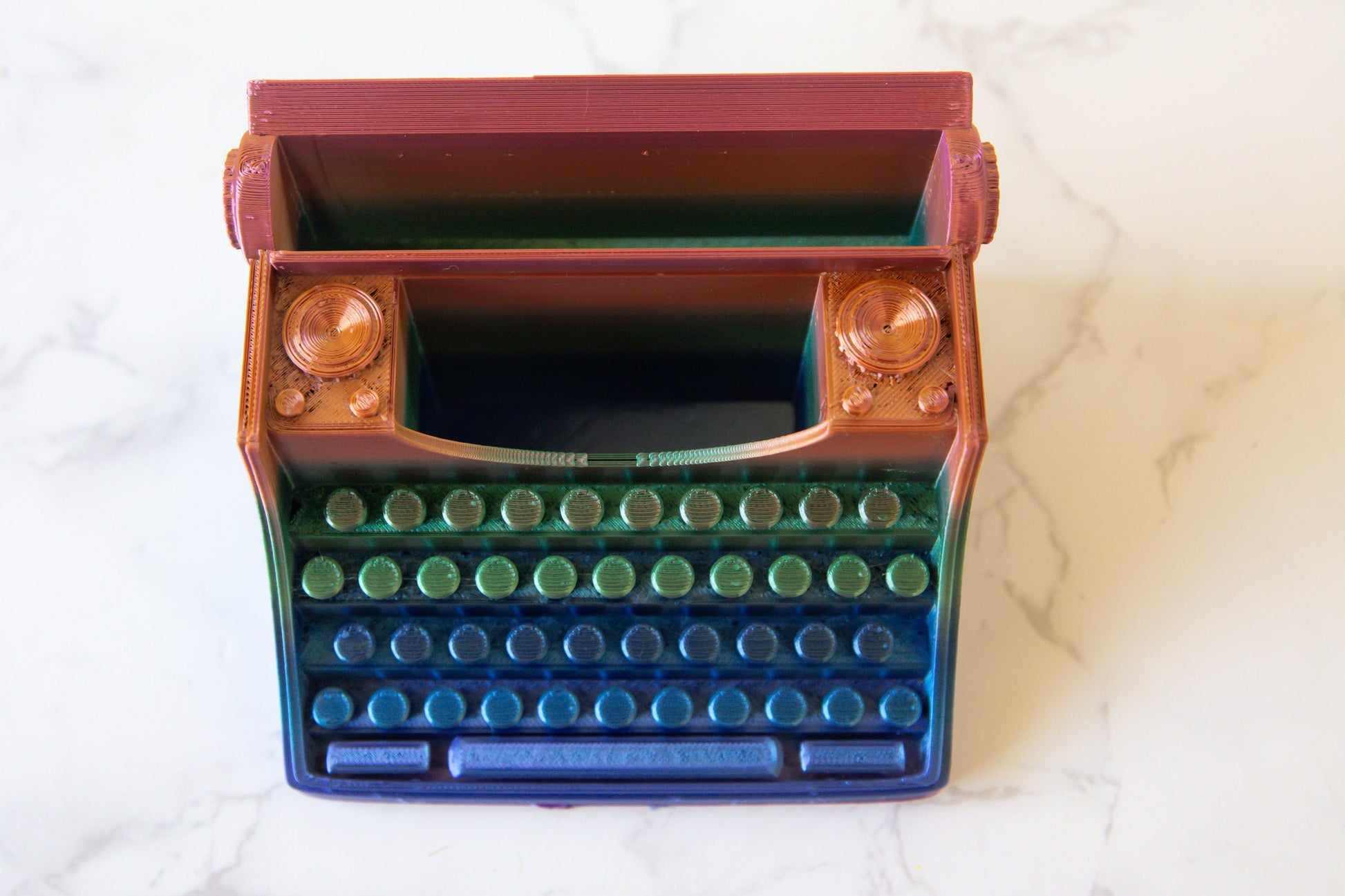 Typewriter Pen Holder - Vintage-Inspired Desk Organiser - 3D Printed PLA - Multiple Colours Available