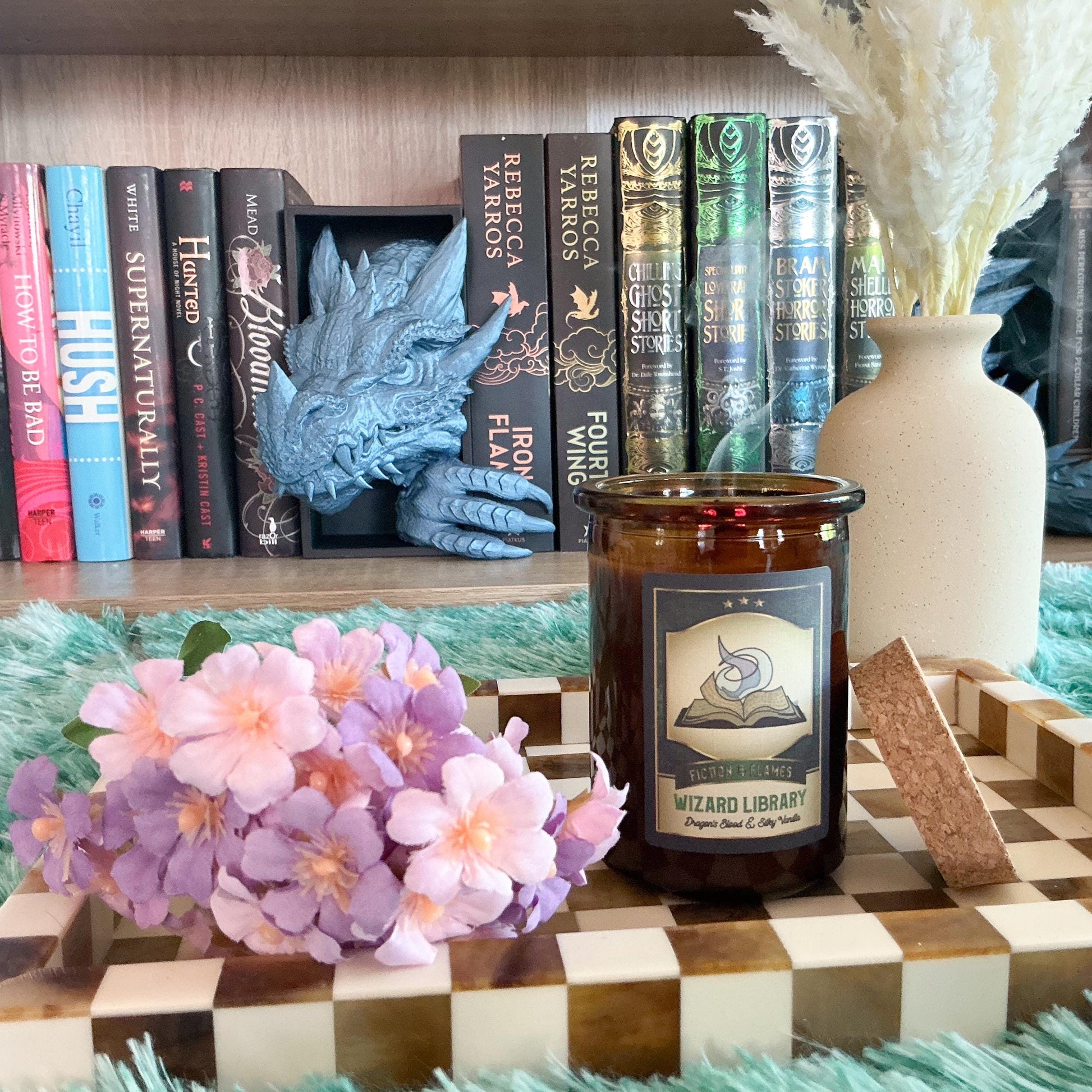 Wizard Library | Dragon's Blood & Silky Vanilla | Soy Candle | Wood Wick | Readers Gift | Writers Gift | Wizarding School Inspired