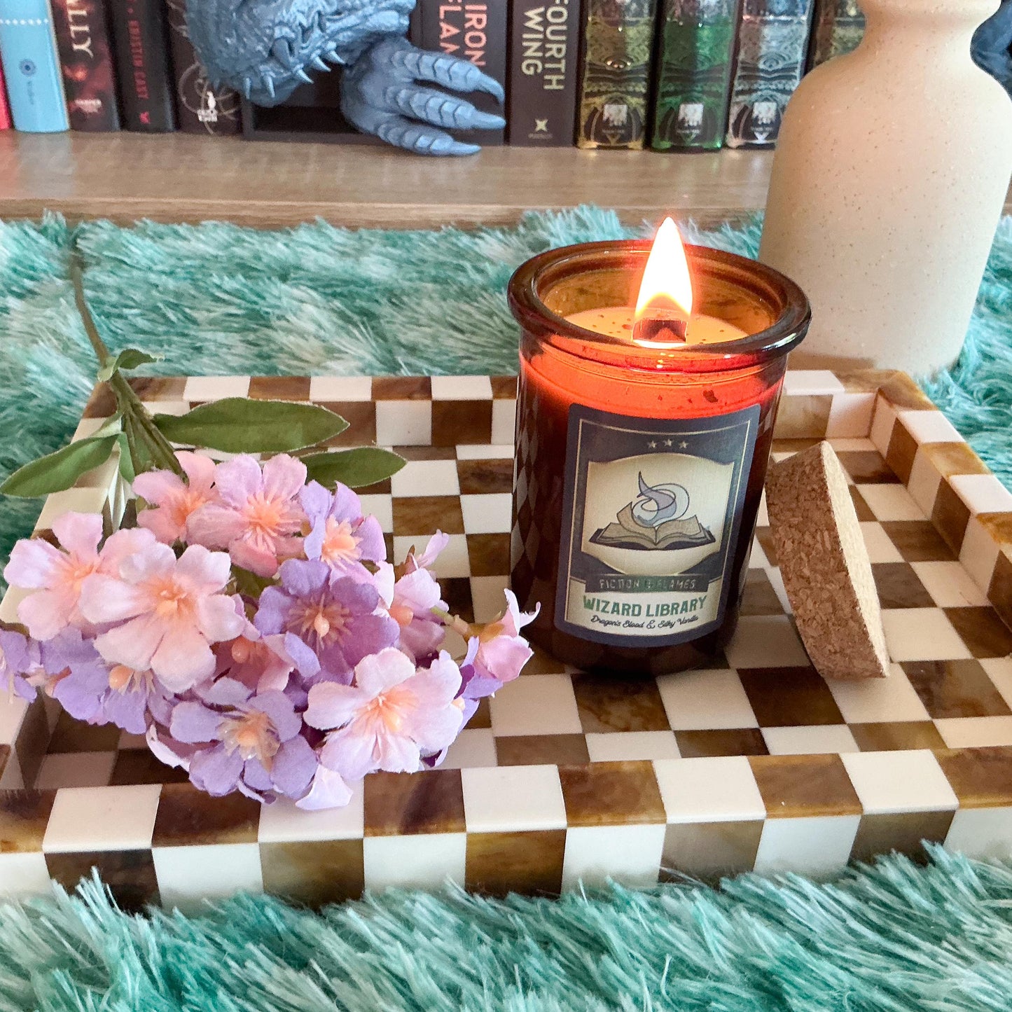 Wizard Library | Dragon's Blood & Silky Vanilla | Soy Candle | Wood Wick | Readers Gift | Writers Gift | Wizarding School Inspired